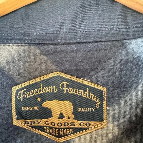 Men's Freedom Foundry Plaid Soft Fleece Shirt Green & Blue Size XXL NWT - Picture 4 of 11